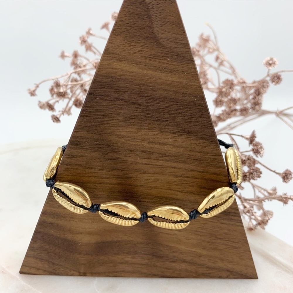 Gold Metal Puka Shell Bracelet
